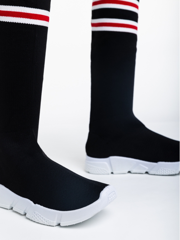 Pantofi sport dama negri cu alb din material textil Alisa, 6 - Kalapod.net