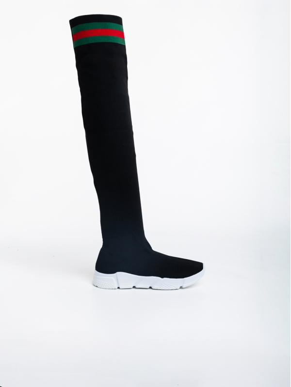 Pantofi sport dama negri cu alb din material textil Tessie, 5 - Kalapod.net