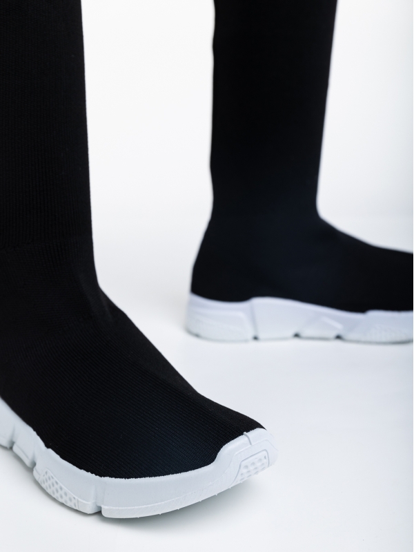 Pantofi sport dama negri cu alb din material textil Tessie, 6 - Kalapod.net