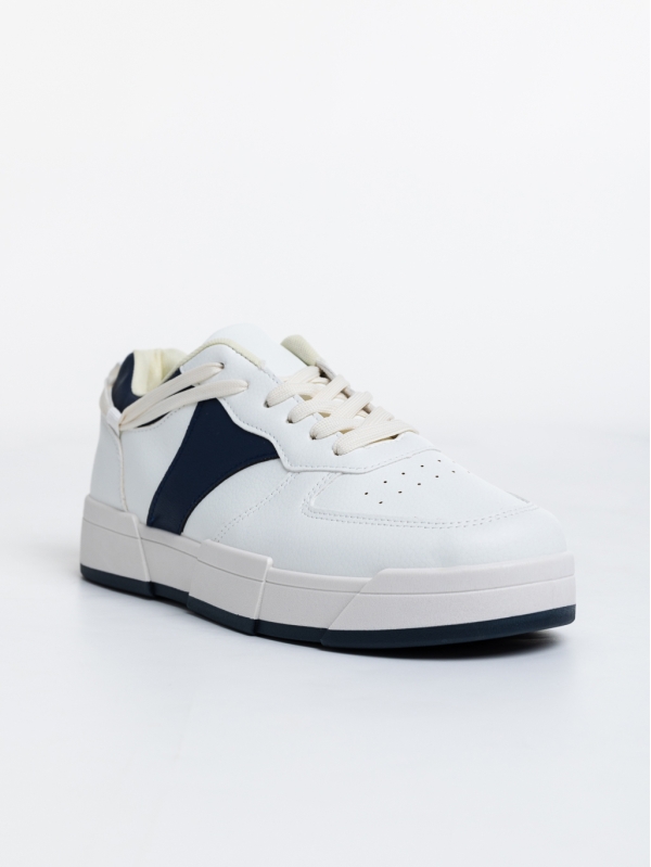 Pantofi sport barbati albi cu navy din piele ecologica Verdell - Kalapod.net