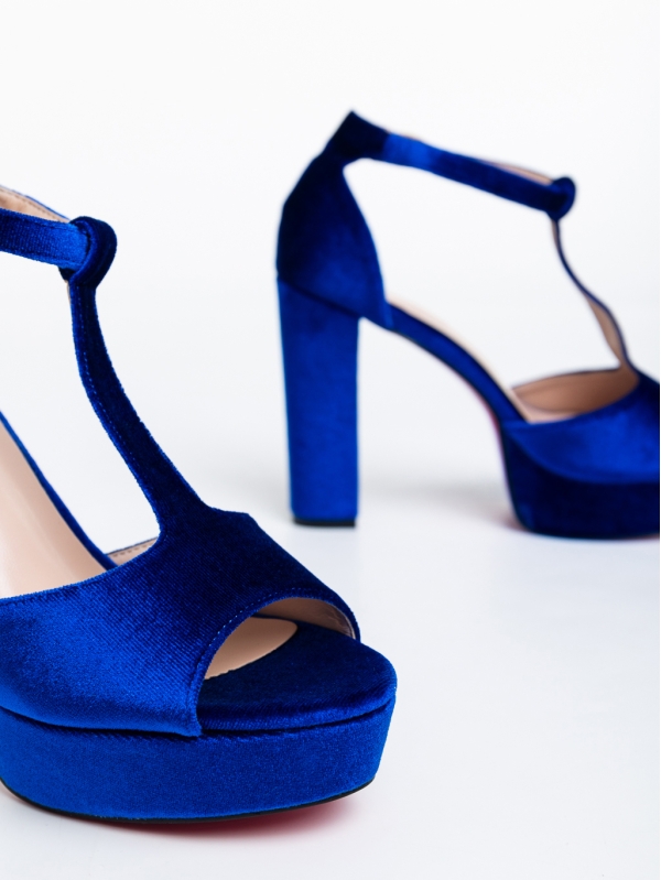 Sandale dama albastri din material textil Glaucia, 6 - Kalapod.net