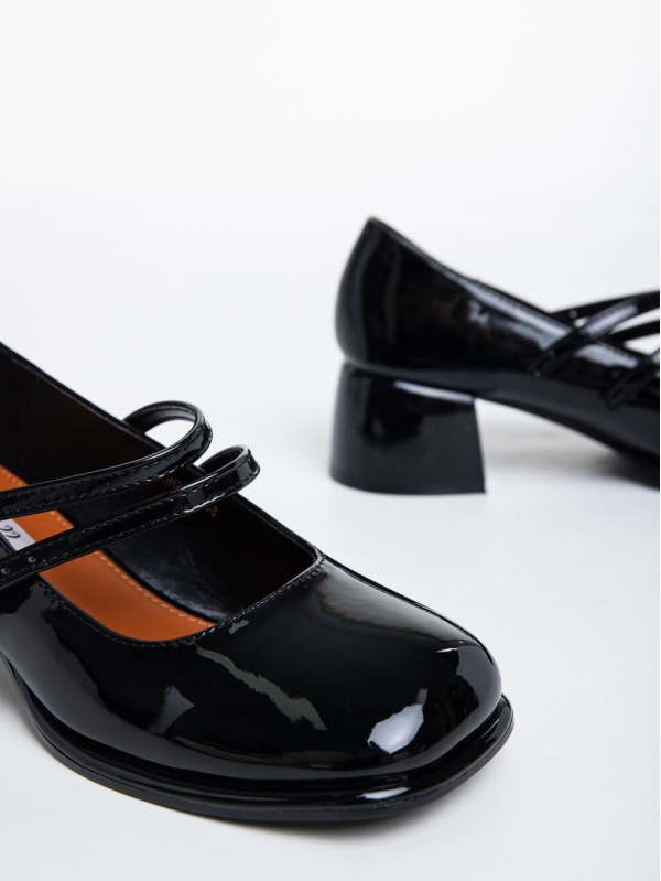 Pantofi dama negri cu toc din piele ecologica lacuita Christelle, 6 - Kalapod.net
