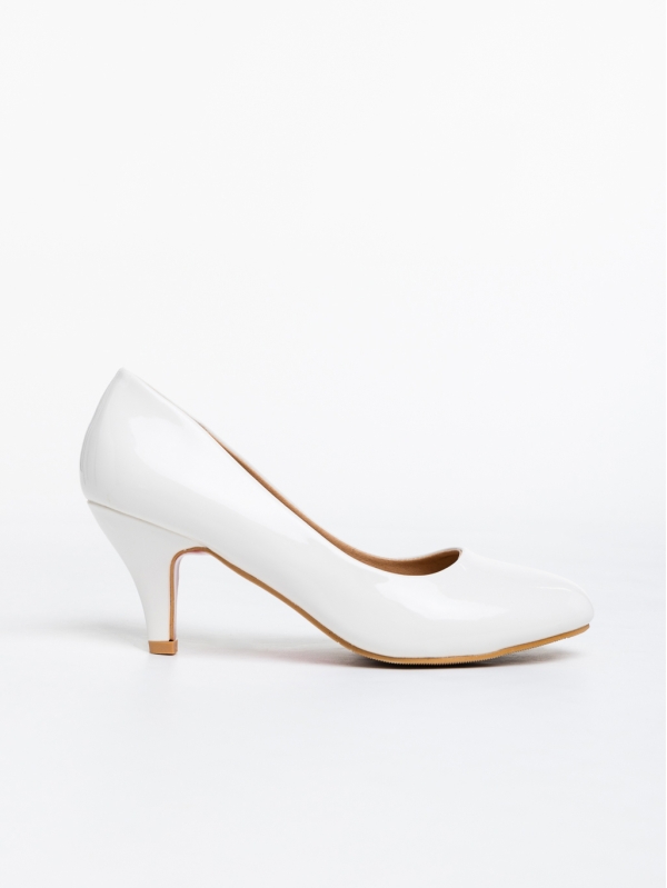 Pantofi dama albi din piele ecologica lacuita Elisavet, 5 - Kalapod.net