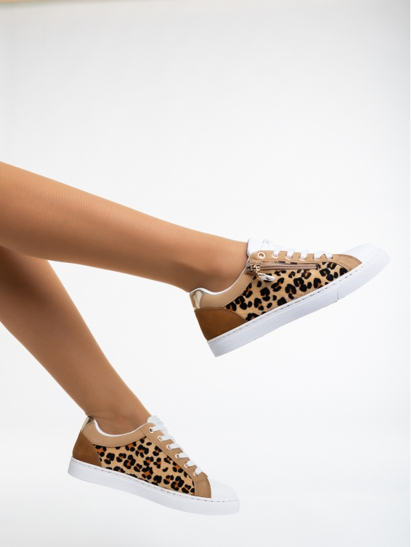 Pantofi sport dama leopard din piele ecologica si material textil Kevia, 4 - Kalapod.net