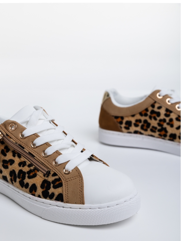 Pantofi sport dama leopard din piele ecologica si material textil Kevia, 6 - Kalapod.net