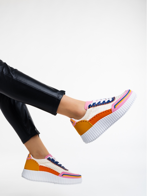 Pantofi sport dama portocalii din material textil Jenessa, 3 - Kalapod.net