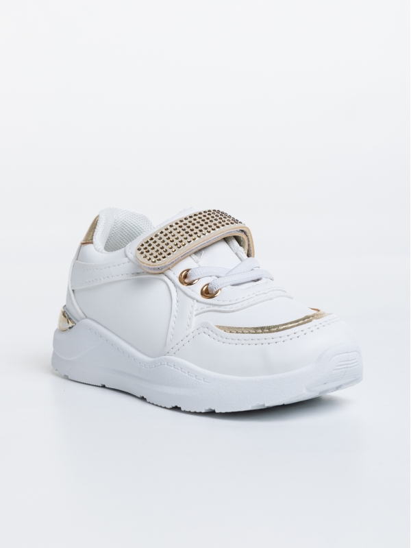 Pantofi sport copii albi din piele ecologica Dericka, 2 - Kalapod.net