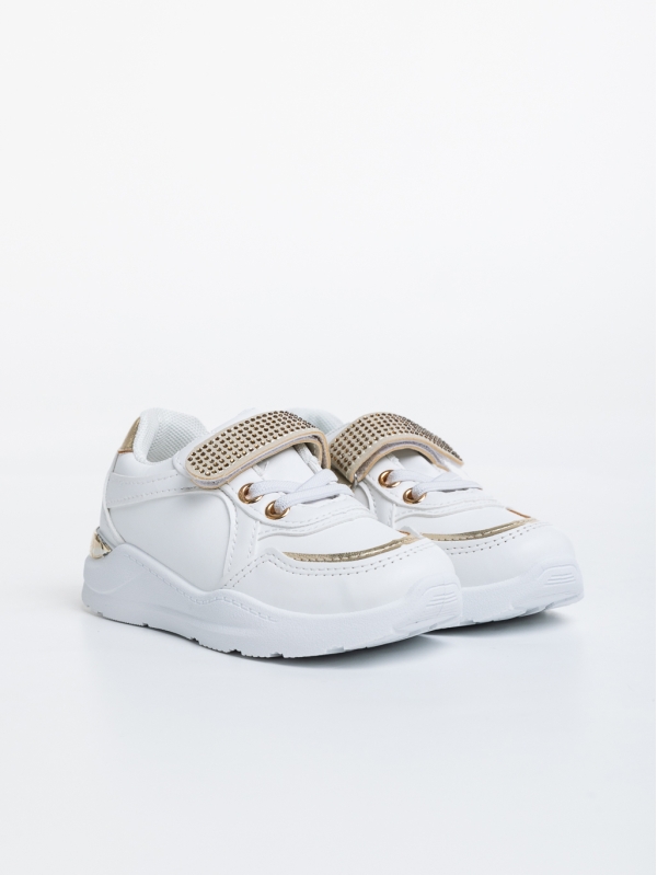 Pantofi sport copii albi din piele ecologica Dericka - Kalapod.net
