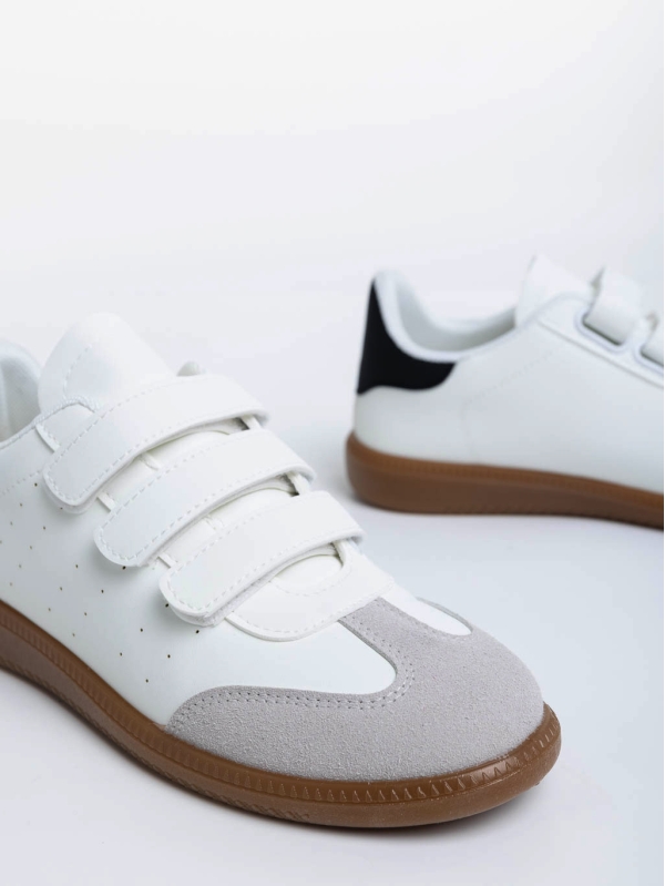 Pantofi sport dama albi cu negru din piele ecologica Raynor, 6 - Kalapod.net