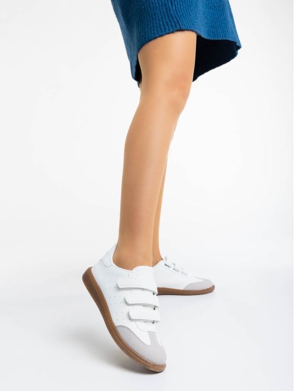 Pantofi sport dama albi din piele ecologica Raynor, 2 - Kalapod.net
