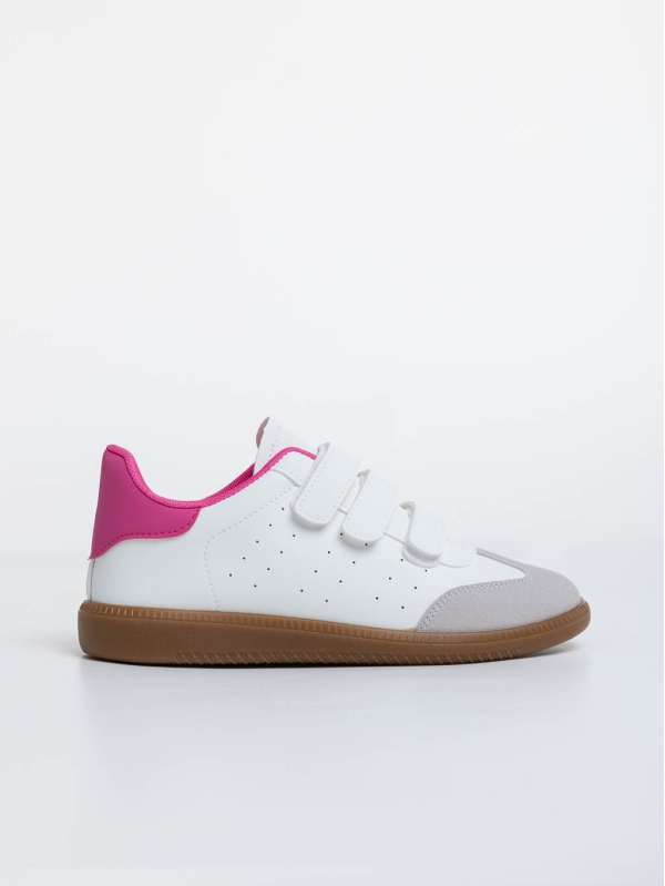 Pantofi sport dama albi cu roz din piele ecologica Raynor, 5 - Kalapod.net