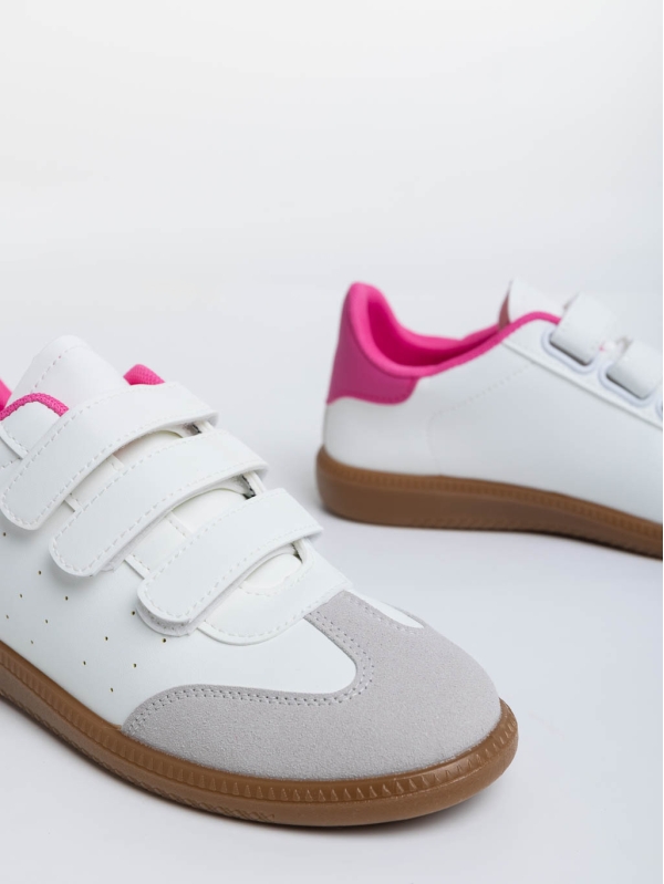 Pantofi sport dama albi cu roz din piele ecologica Raynor, 6 - Kalapod.net