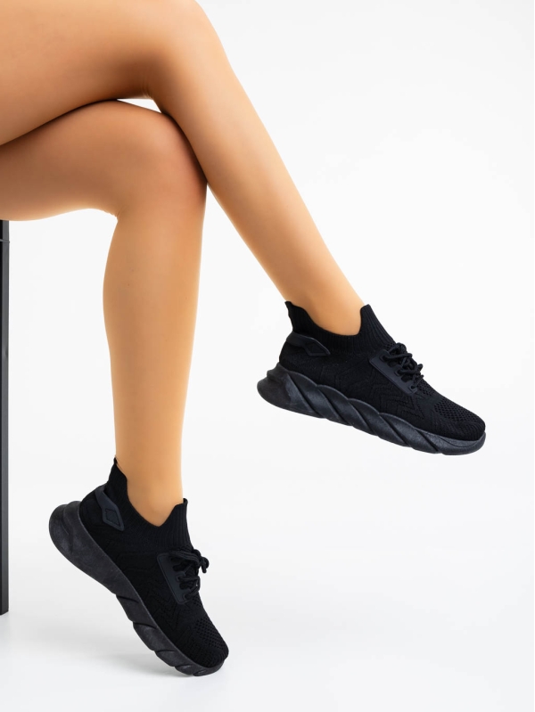 Pantofi sport dama negri din material textil Lujuana - Kalapod.net