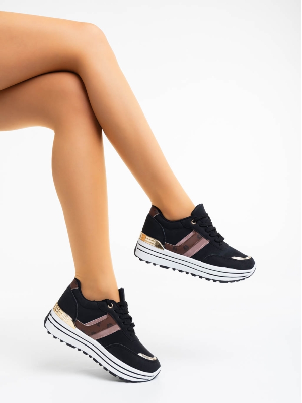 Pantofi sport dama negri din material textil Loraina - Kalapod.net