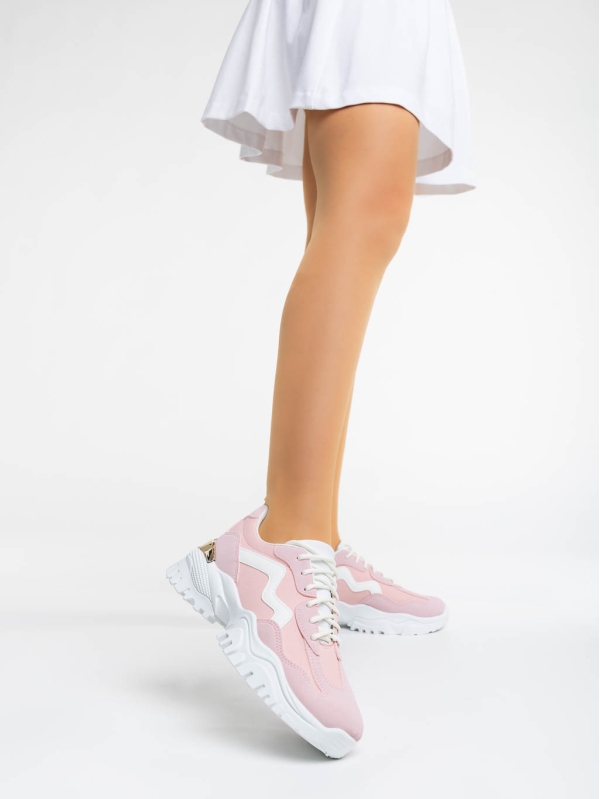 Pantofi sport dama roz din material textil Nimue, 2 - Kalapod.net