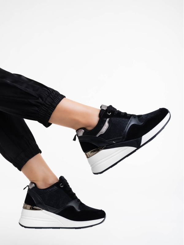 Pantofi sport dama negri din material textil Iolana, 3 - Kalapod.net