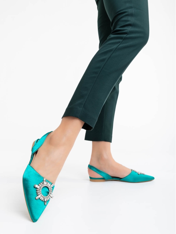 Pantofi dama verzi din material textil Jenita, 3 - Kalapod.net