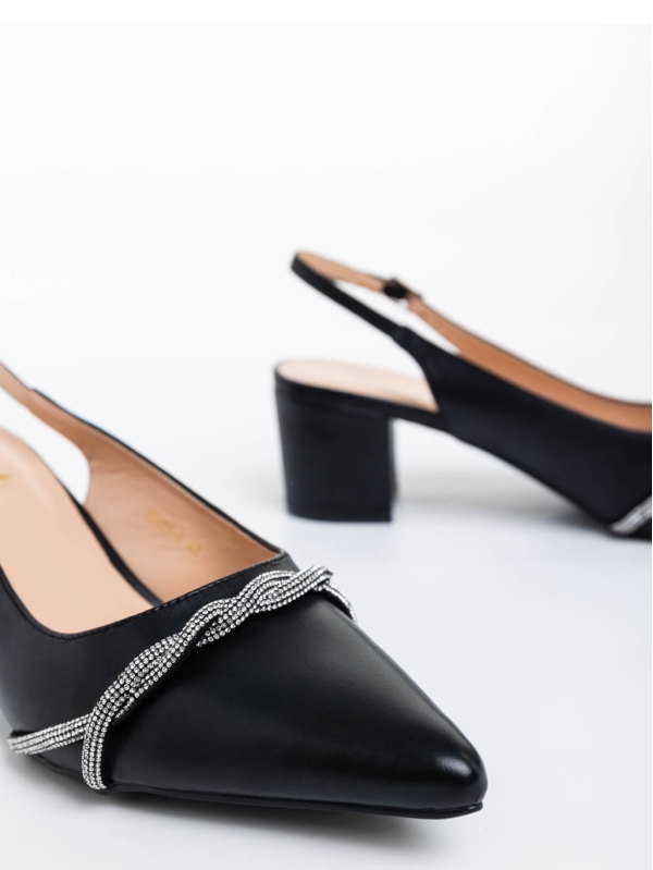 Pantofi dama negri cu toc din piele ecologica Minetta, 4 - Kalapod.net