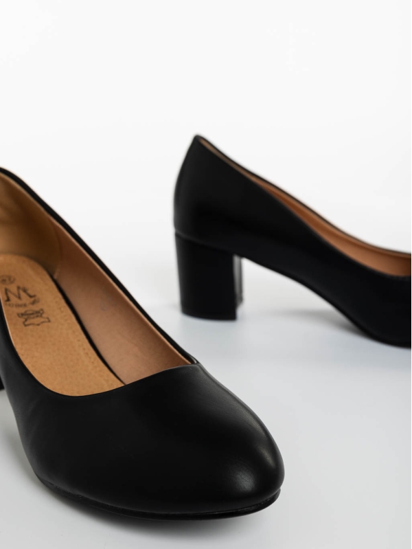 Pantofi dama negri cu toc din piele ecologica Gianara, 4 - Kalapod.net