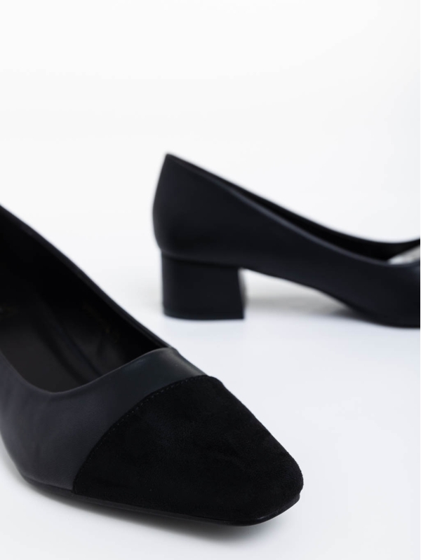 Pantofi dama negri cu toc din piele ecologica Cettina, 4 - Kalapod.net