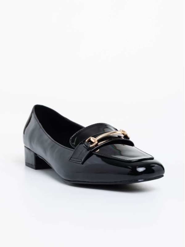 Pantofi dama negri cu toc din piele ecologica lacuita Shantay, 2 - Kalapod.net