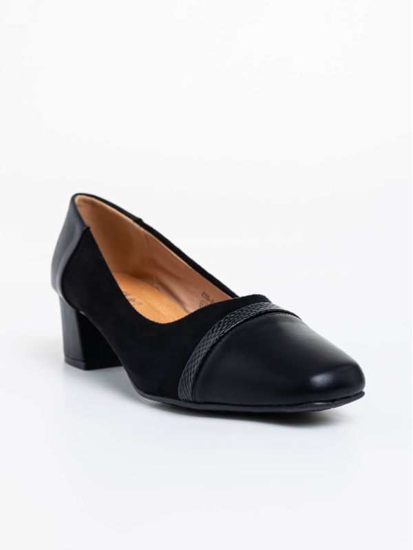 Pantofi dama negri cu toc din piele ecologica Cherilyn, 2 - Kalapod.net