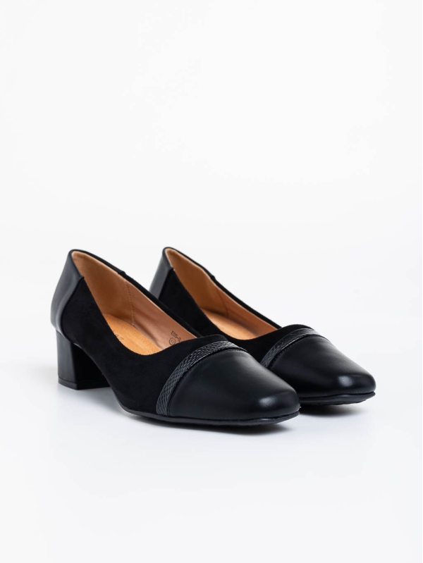 Pantofi dama negri cu toc din piele ecologica Cherilyn - Kalapod.net