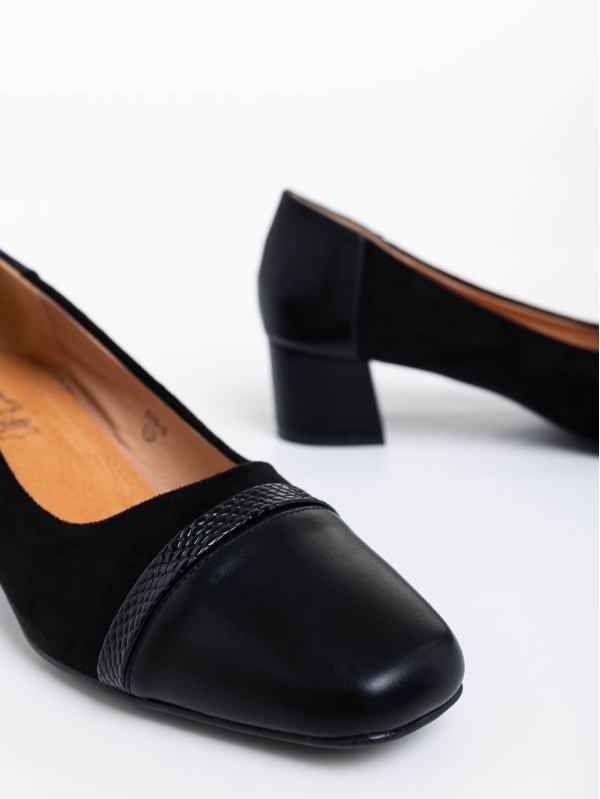 Pantofi dama negri cu toc din piele ecologica Cherilyn, 4 - Kalapod.net