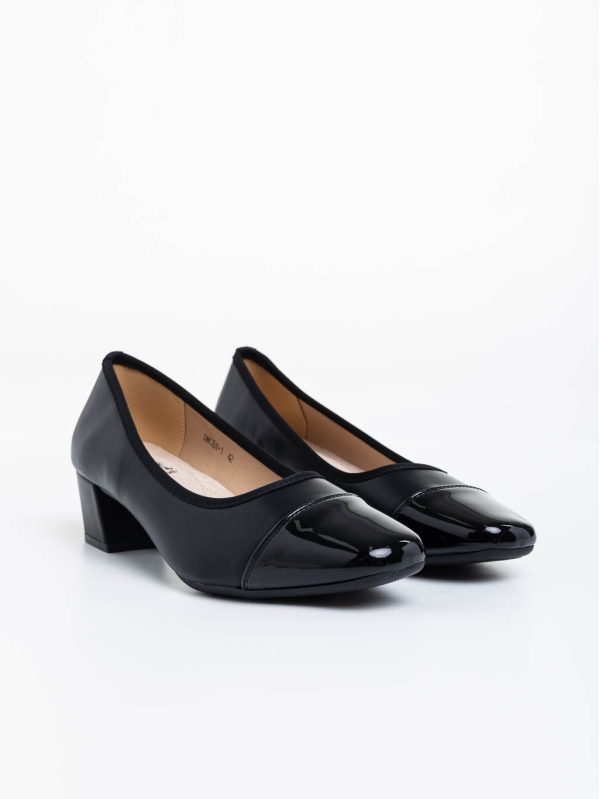 Pantofi dama negri cu toc din piele ecologica Reine - Kalapod.net