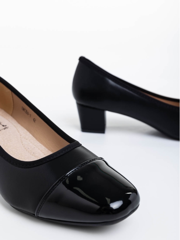 Pantofi dama negri cu toc din piele ecologica Reine, 4 - Kalapod.net