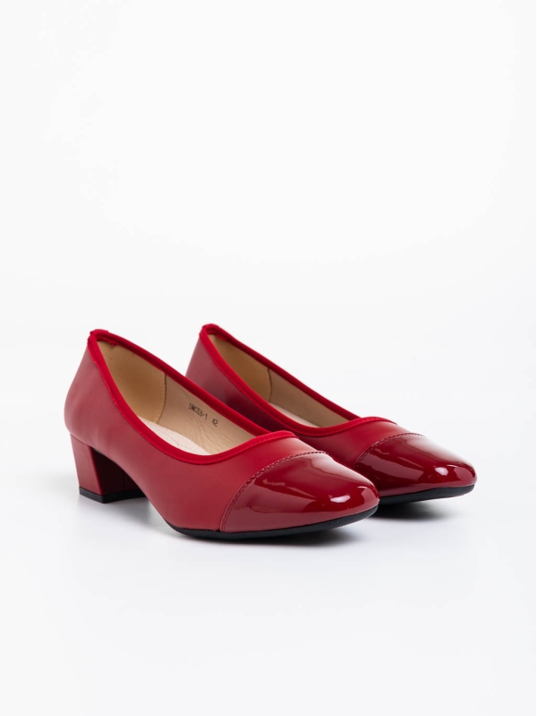 Pantofi dama rosii cu toc din piele ecologica Reine, 2 - Kalapod.net