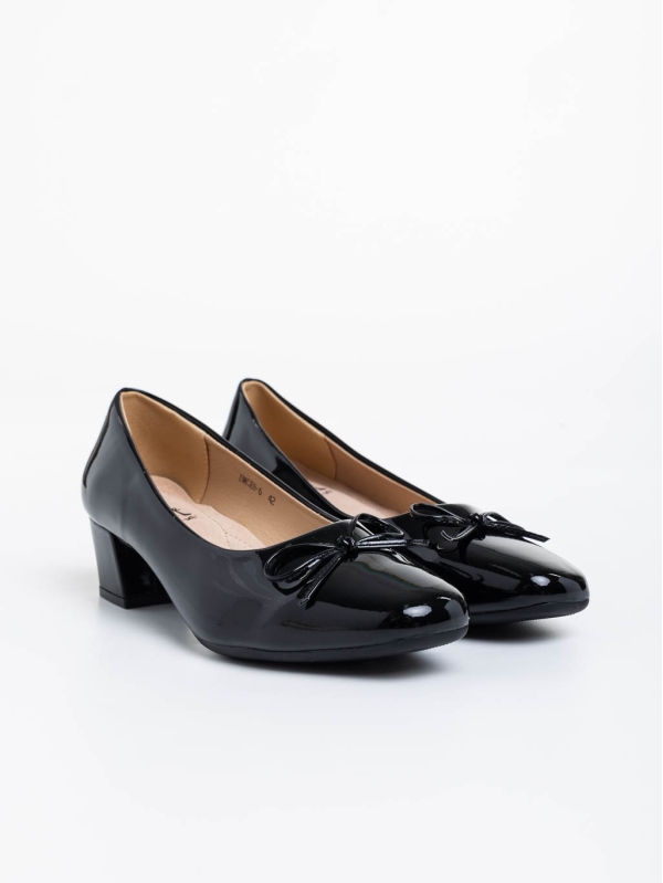 Pantofi dama negri cu toc din piele ecologica lacuita Natacha, 2 - Kalapod.net