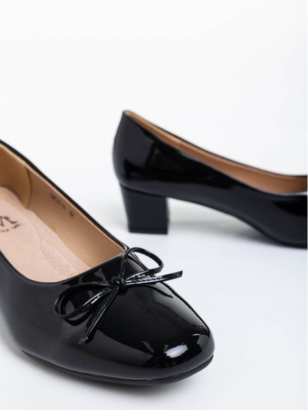 Pantofi dama negri cu toc din piele ecologica lacuita Natacha, 4 - Kalapod.net