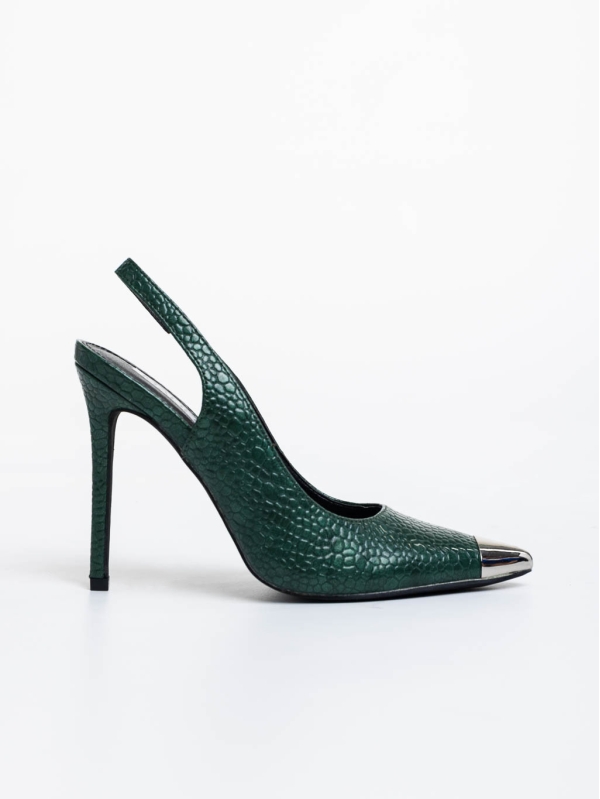 Pantofi dama verzi cu toc din piele eclogica lacuita Sheyla, 5 - Kalapod.net