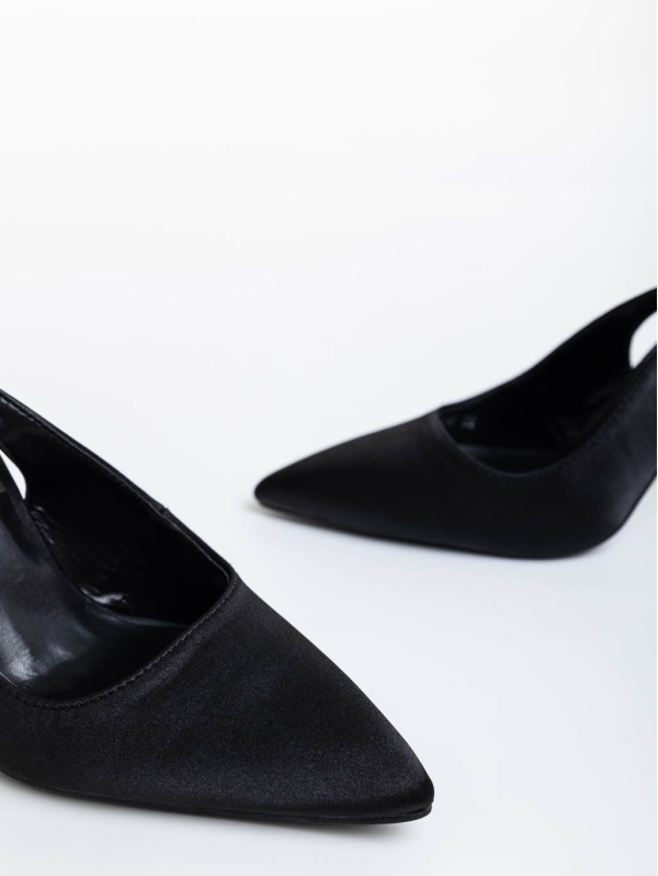 Pantofi dama negri cu toc din material textil Idonea, 6 - Kalapod.net