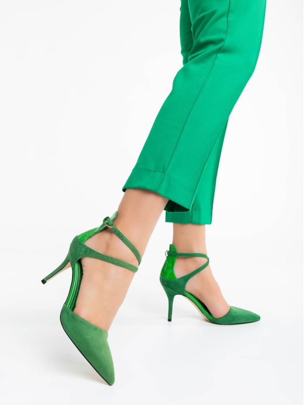 Pantofi dama verzi din material textil Siriadne, 3 - Kalapod.net