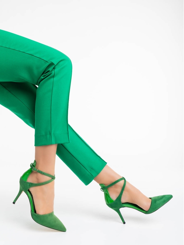 Pantofi dama verzi din material textil Siriadne - Kalapod.net