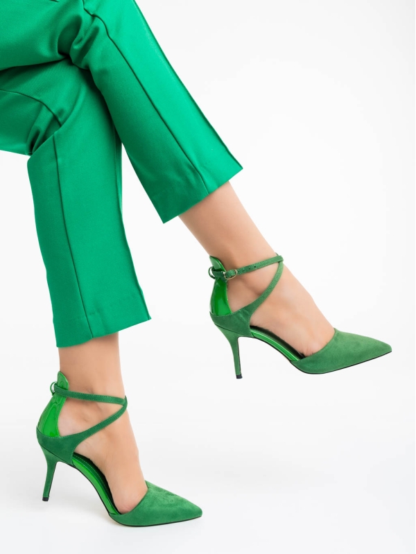 Pantofi dama verzi din material textil Siriadne, 4 - Kalapod.net