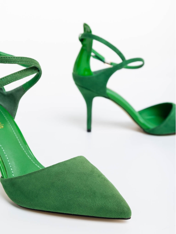 Pantofi dama verzi din material textil Siriadne, 6 - Kalapod.net