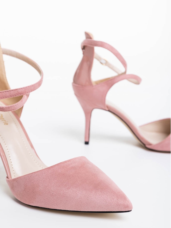 Pantofi dama roz din material textil Siriadne, 6 - Kalapod.net