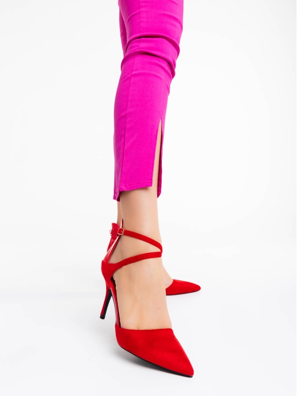 Pantofi dama rosii din material textil Siriadne, 2 - Kalapod.net