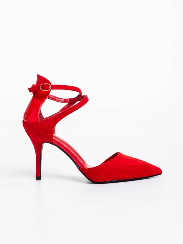Pantofi dama rosii din material textil Siriadne, 5 - Kalapod.net