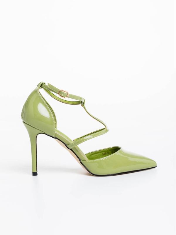 Pantofi dama verzi cu toc din piele ecologica lacuita Zarela, 5 - Kalapod.net