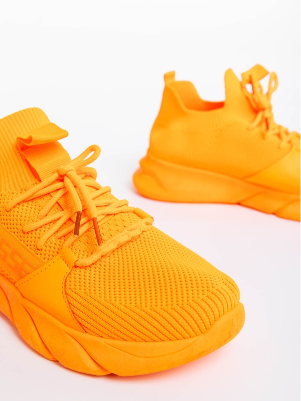Pantofi sport dama portocalii din material textil Renie, 6 - Kalapod.net