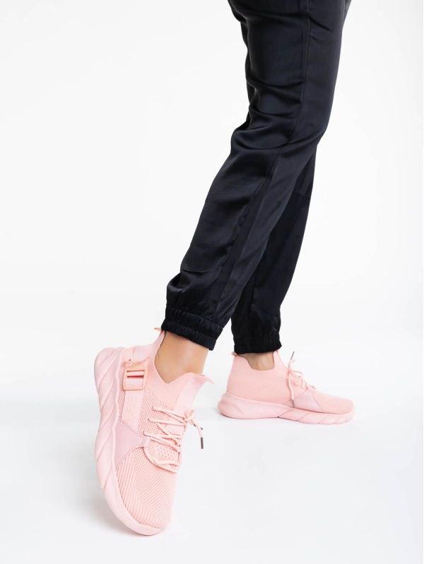 Pantofi sport dama roz din material textil Renie, 3 - Kalapod.net
