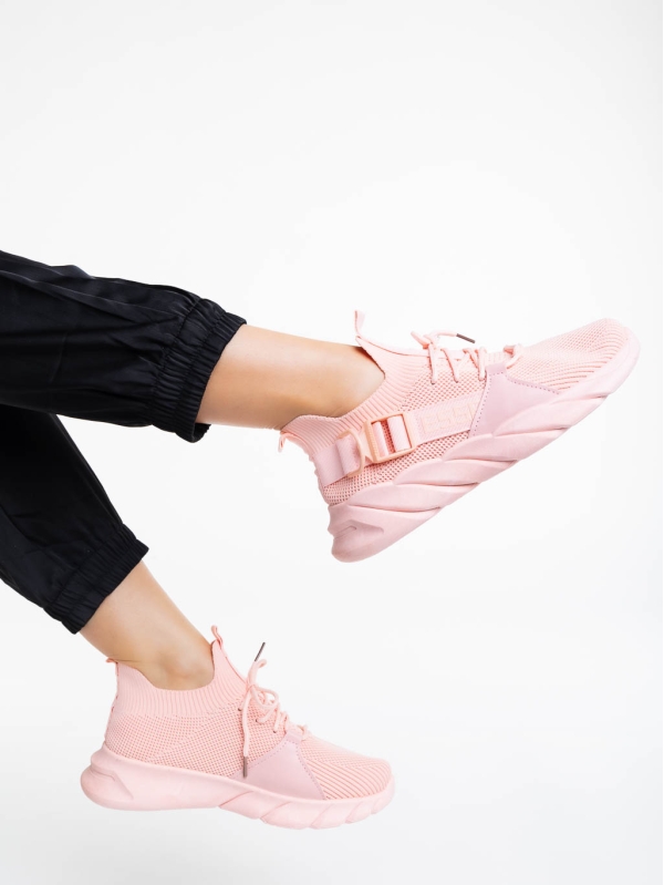 Pantofi sport dama roz din material textil Renie, 4 - Kalapod.net