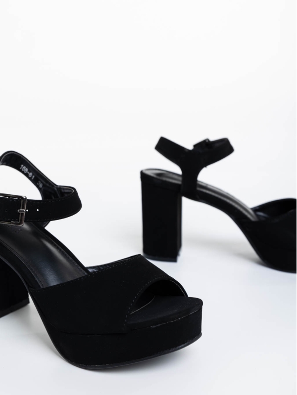 Sandale dama negre din material textil Dimmity, 6 - Kalapod.net