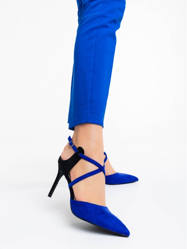 Pantofi dama albastre din material textil Saleena, 2 - Kalapod.net
