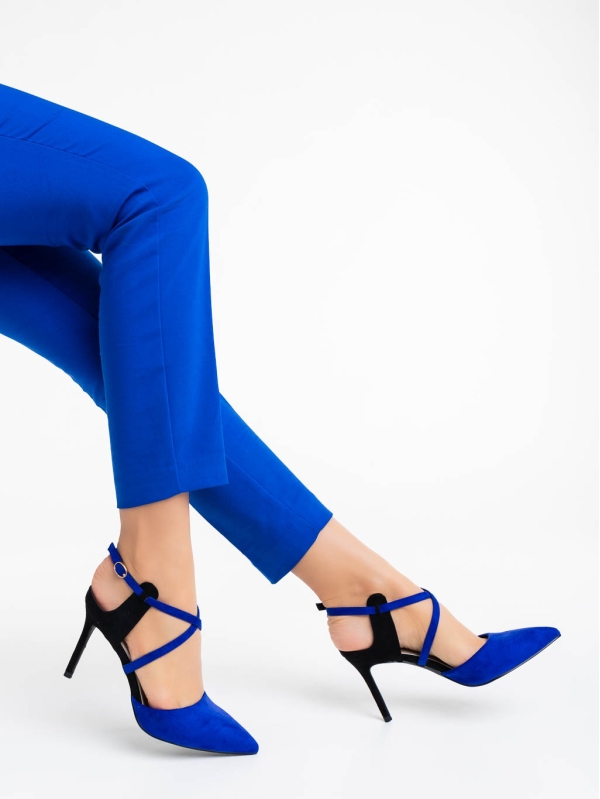 Pantofi dama albastre din material textil Saleena, 4 - Kalapod.net