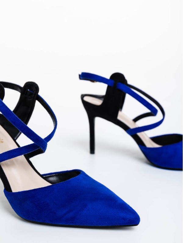 Pantofi dama albastre din material textil Saleena, 6 - Kalapod.net